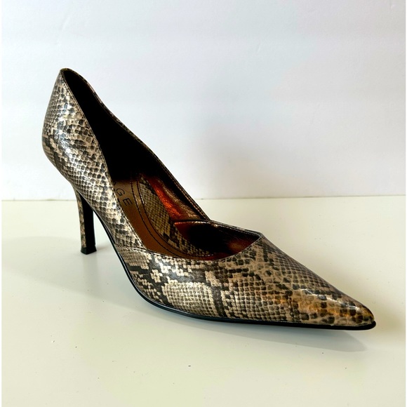 Rampage Shoes - Rampage Maria Metallic Snakeskin Heels, Size 8 1/2